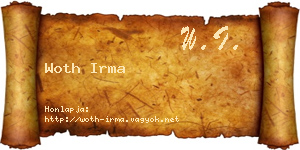 Woth Irma névjegykártya